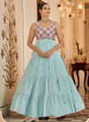 Sky Blue Colour Flory Vol 23 New Latest Designer Fancy Wear Georgette Gown Collection 4774
